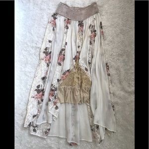 Free People New Romance Lace And Crochet Skirt